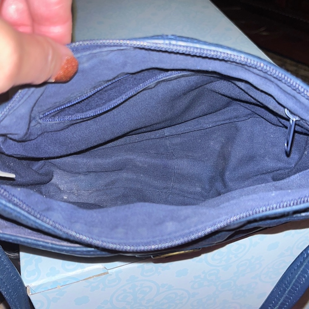 Vintage Etienne Aigner Navy Blue Leather Purse - Picture 3 of 4